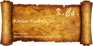 Kassa Csobán névjegykártya